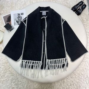 TOTEME Draped fringed wool-blend jacket